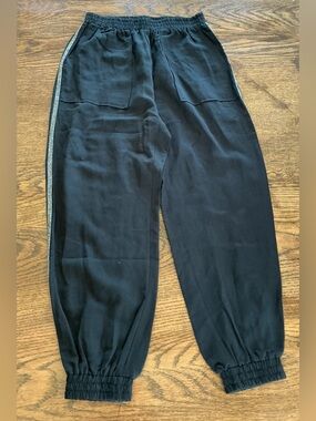 SEN - Black  Jogger Pants with Metallic Side Stripe